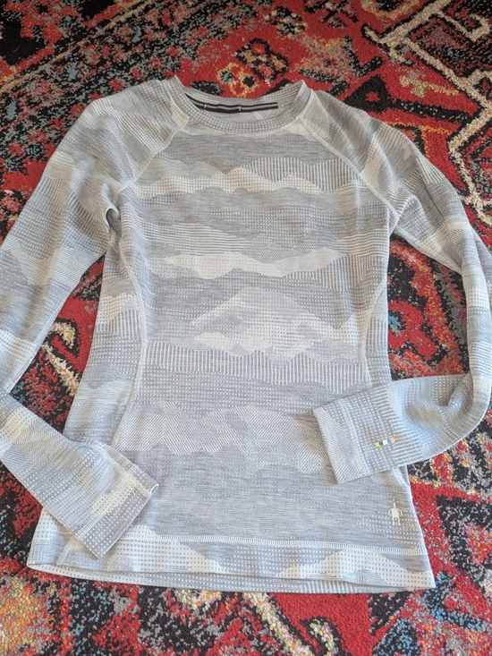 Smartwool Tops - Smartwool Women's Light Gray Patterned Seamless Long Sleeve Top